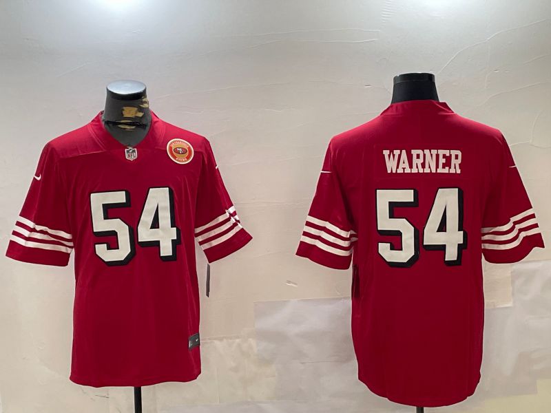 Men San Francisco 49ers #54 Warner Red Throwback 2024 Nike Limited NFL Jersey style 6->san francisco 49ers->NFL Jersey